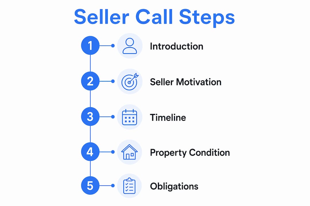 Infographic illustrating key steps in seller discovery call