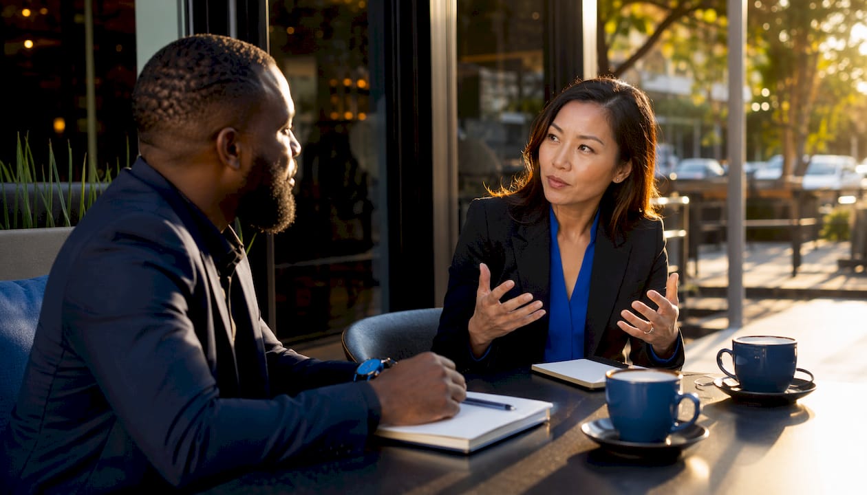 Agents discussing seller hesitation strategies