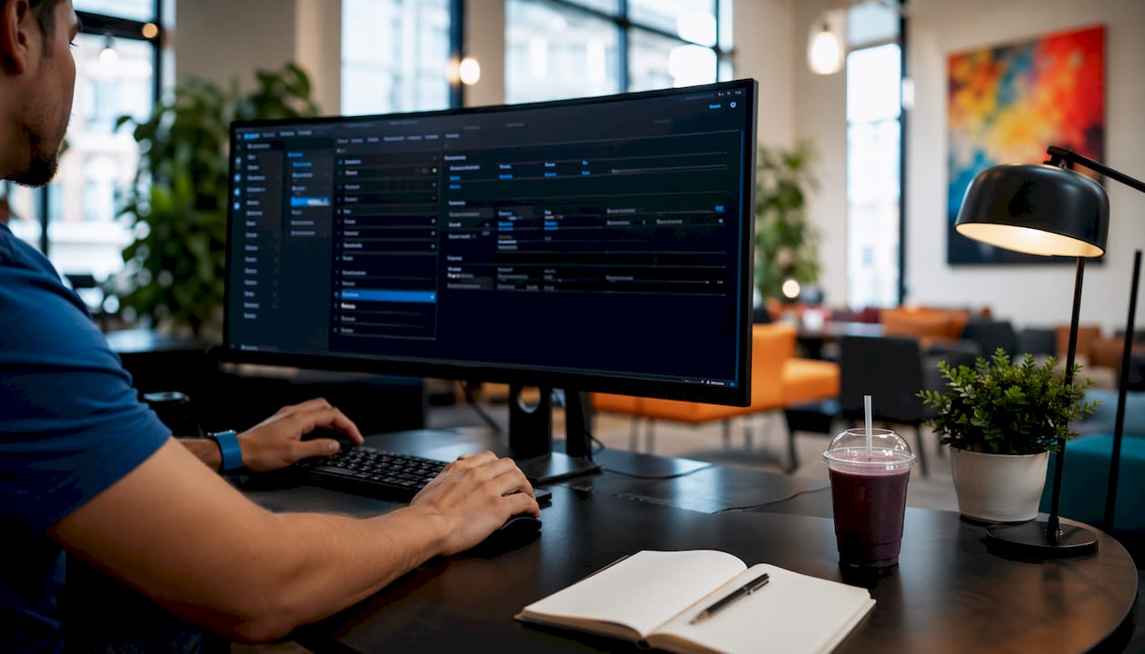 Hands managing CRM software for wholesaling
