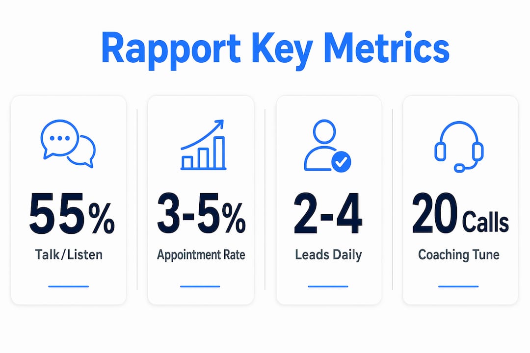 Infographic showing key rapport metrics and statistics
