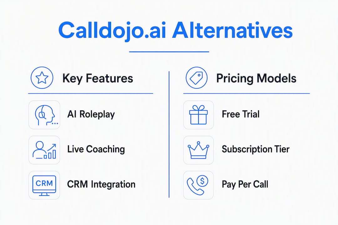 Comparison infographic of Calldojo.ai alternatives