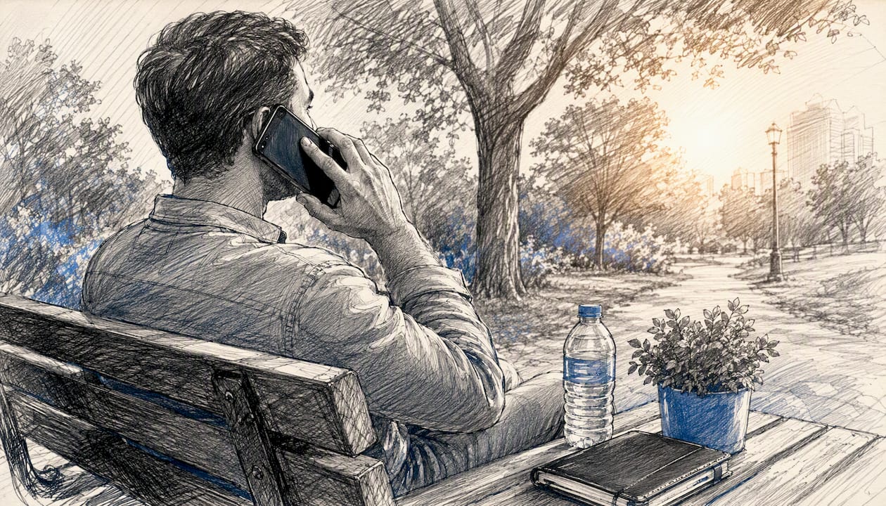 Investor making a cold call on smartphone
