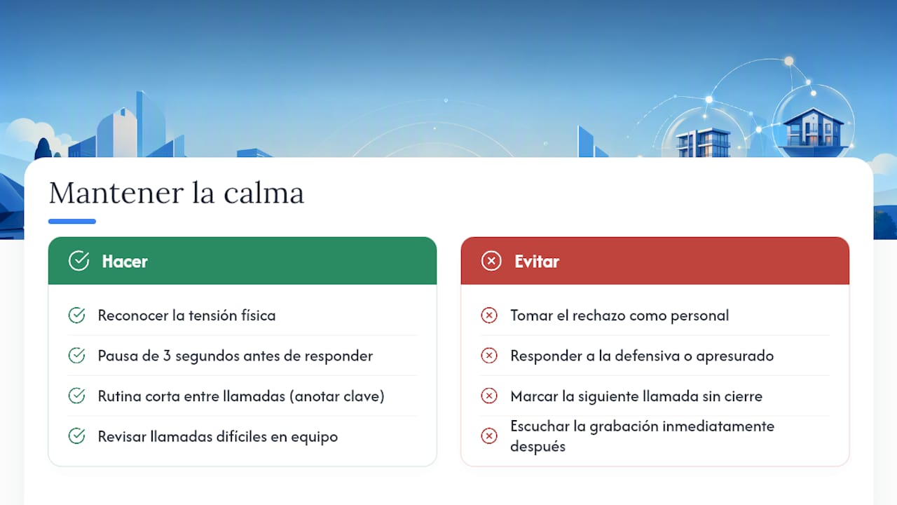 Cómo mantener la calma cuando la objeción te desestabiliza — overview diagram