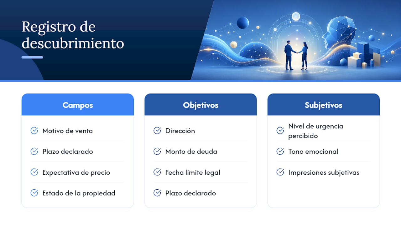 Campos clave para el registro de descubrimiento