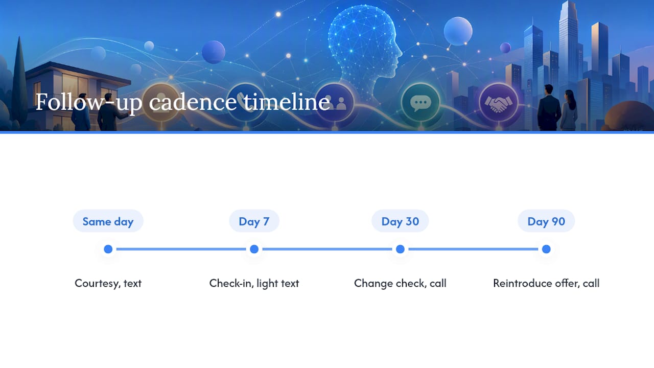 Four-touch seller follow-up timeline