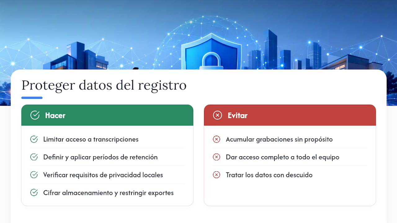 Cómo proteger los datos personales del registro de llamadas — overview diagram