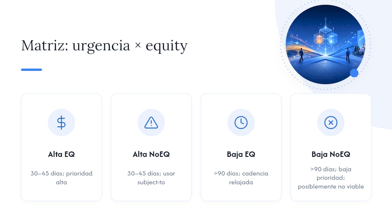 Matriz de urgencia y capital para prospectos