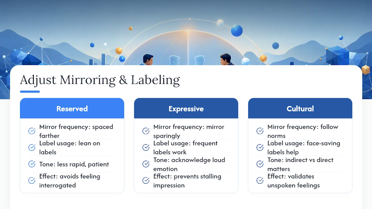 Do Mirroring and Labeling Work the Same Way for Every Personality? — overview diagram