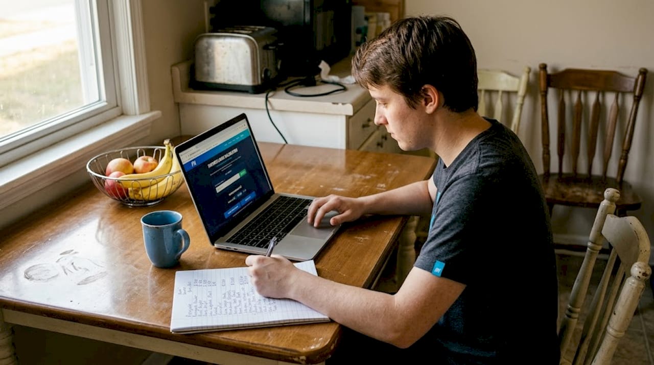 Person manually calculating Fortnite account value