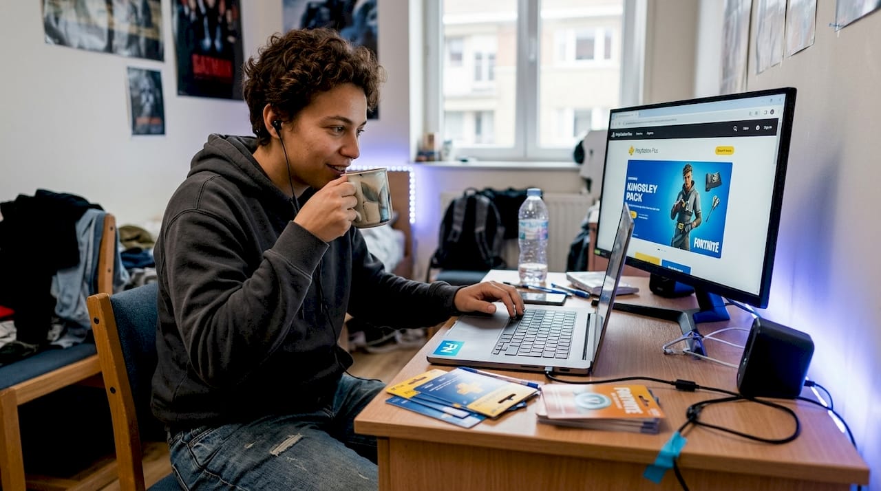 User checking Fortnite skin platform promotion