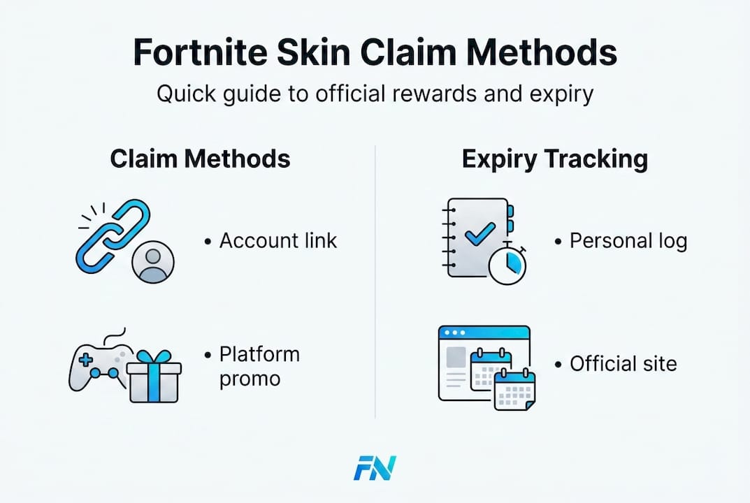 Infographic on Fortnite skin claim and expiry