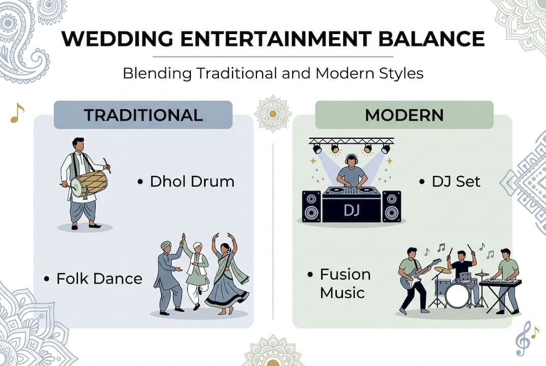 Infographic contrasting traditional and modern entertainment