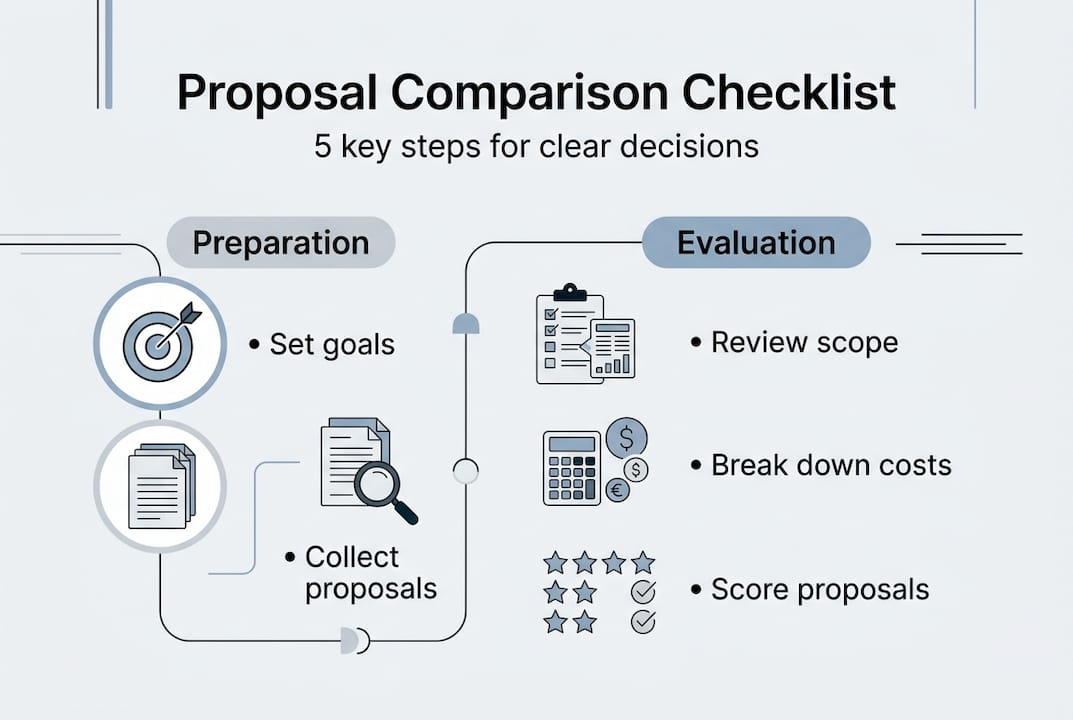 Infographic showing proposal comparison checklist