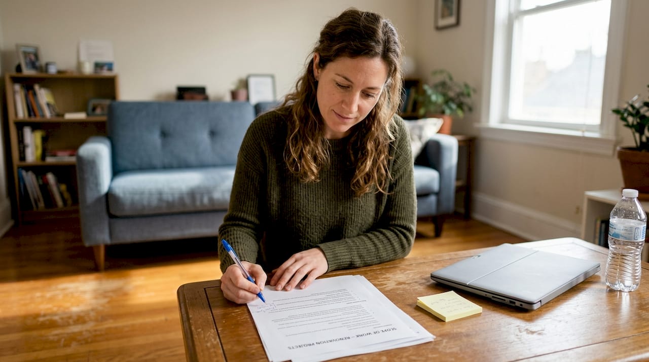 Owner reviewing scope of work document