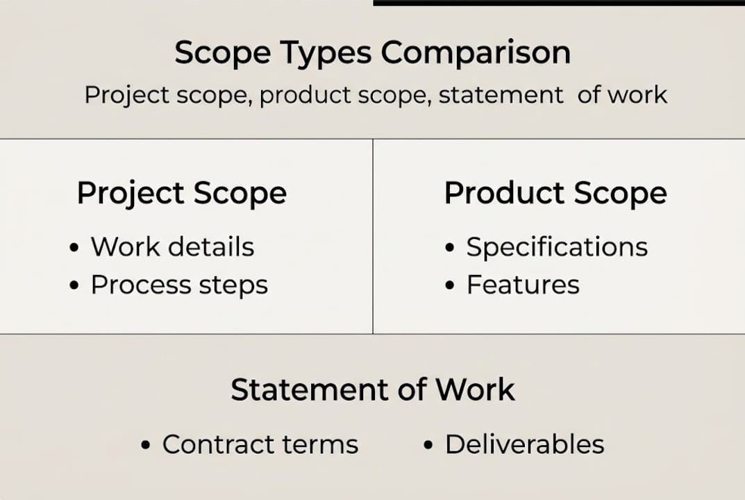 Infographic comparing scope types in construction