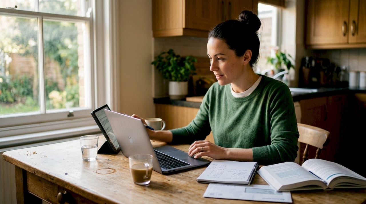 Freelancer organizing hybrid income streams