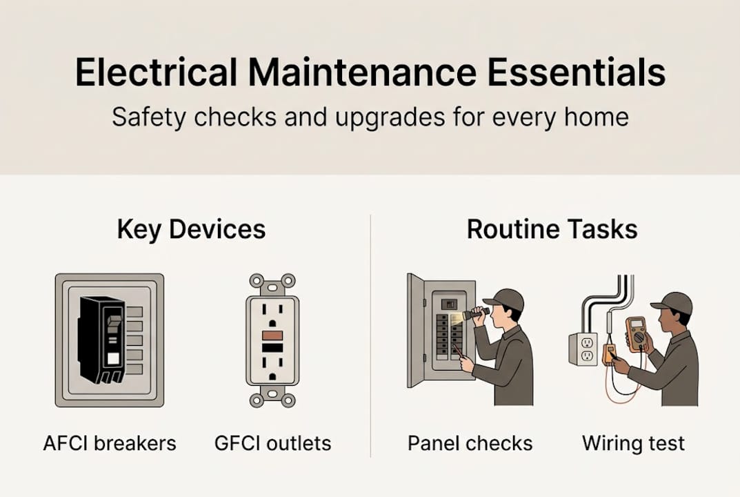 Infographic showing electrical maintenance essentials