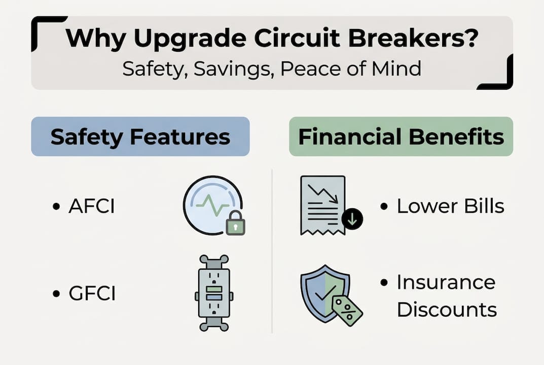Infographic showing circuit breaker upgrade benefits