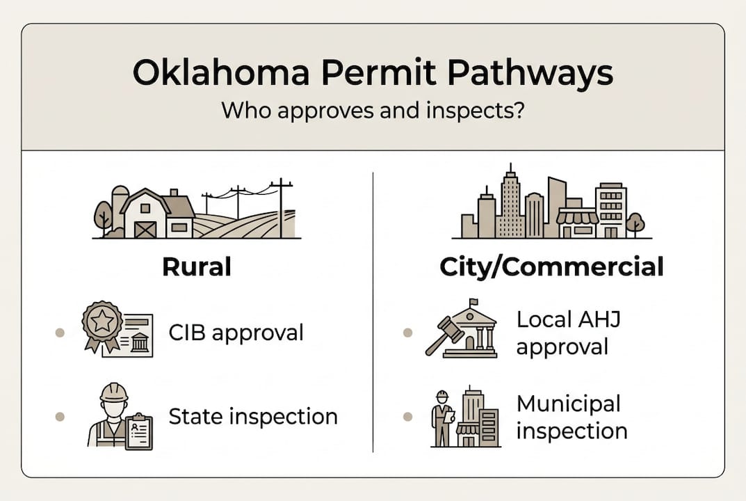 Infographic shows Oklahoma electrical permit steps