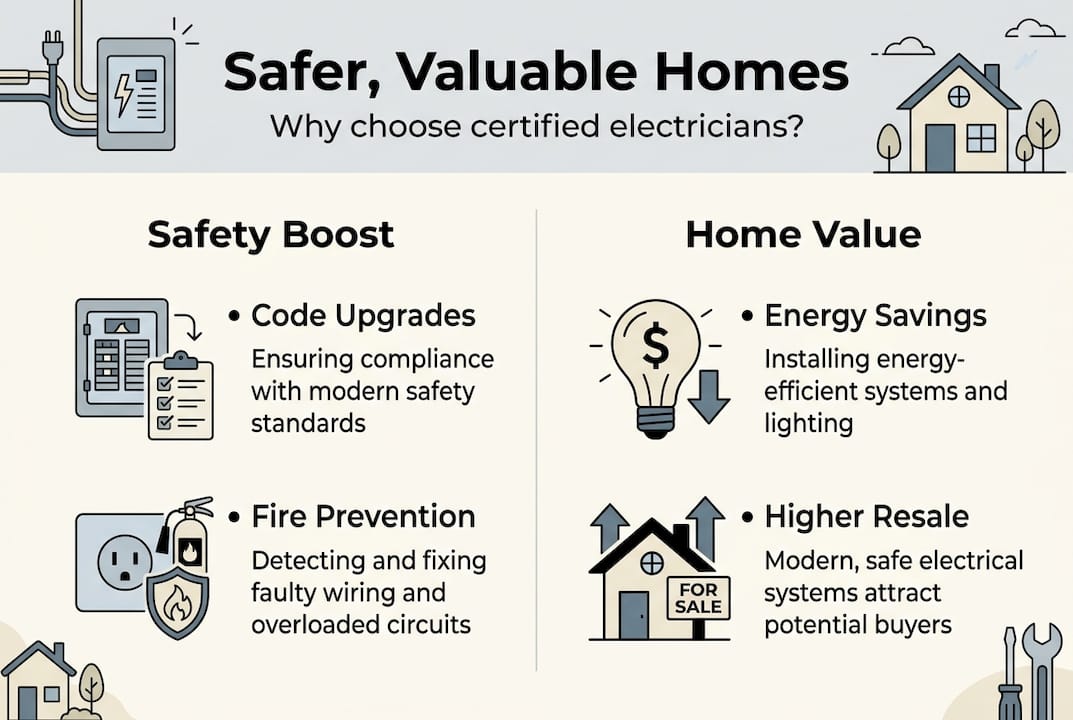 Infographic of home safety and value benefits