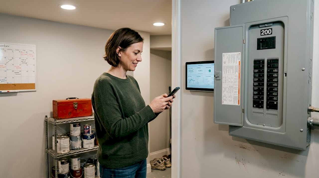 Homeowner using smart electrical panel