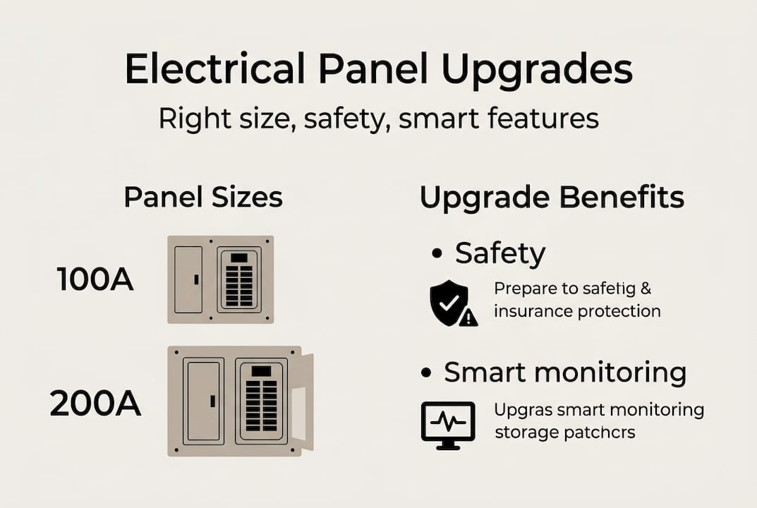 Infographic showing panel sizes and upgrades