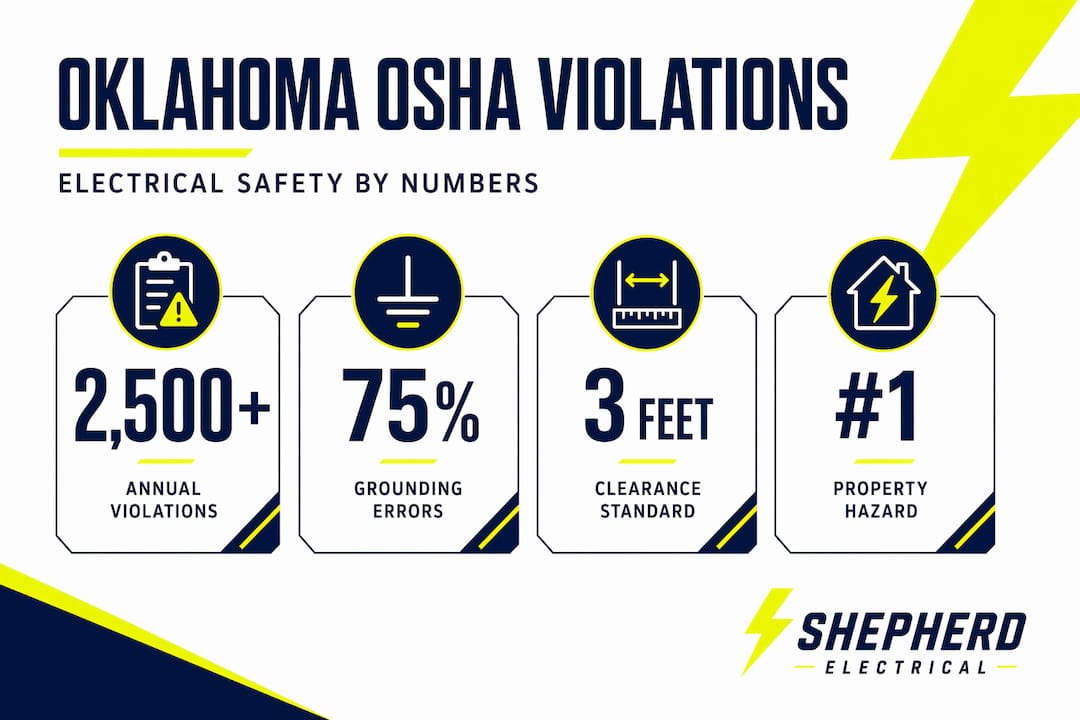 Infographic of Oklahoma OSHA electrical safety stats
