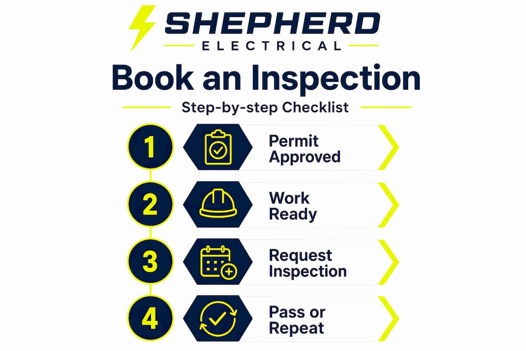 Infographic of electrical inspection scheduling steps