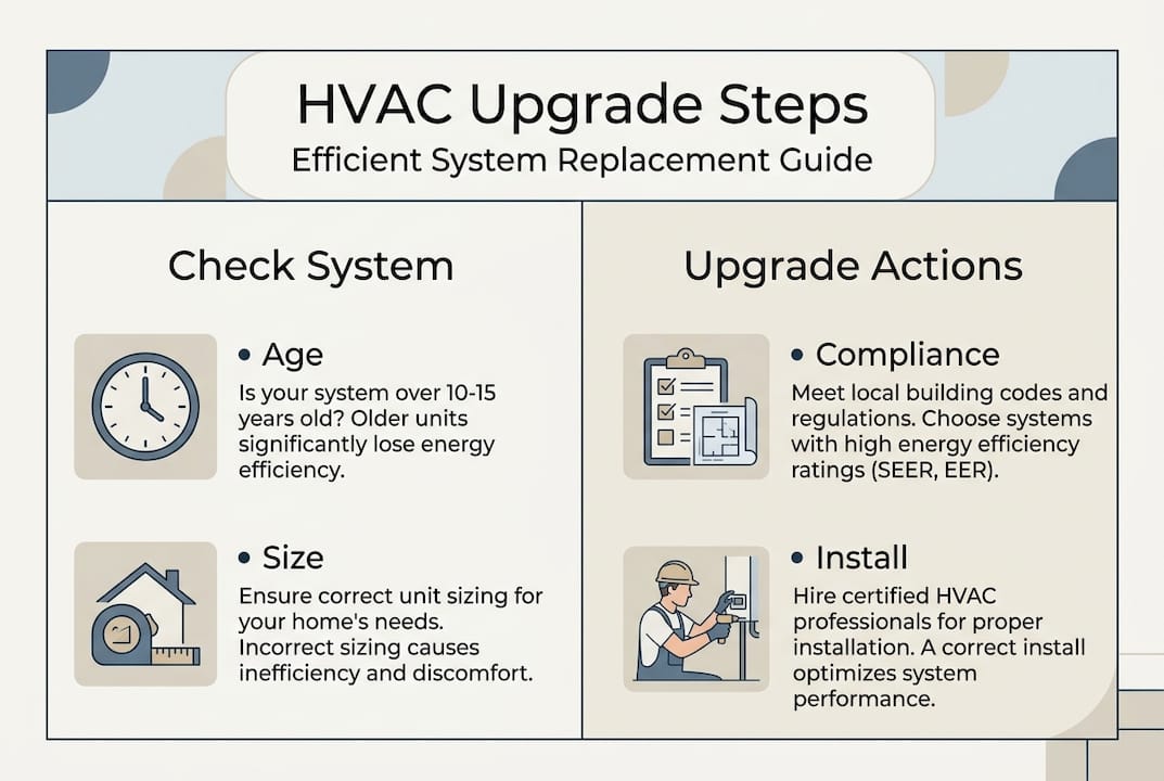 Infographic showing HVAC upgrade steps