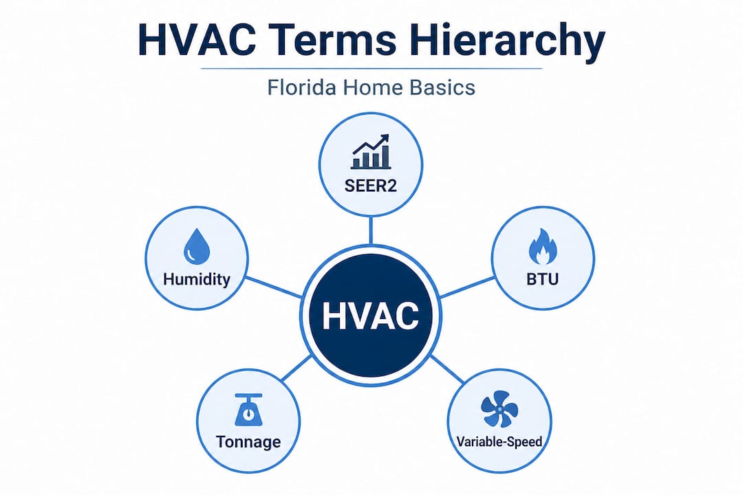 Hierarchy infographic of essential HVAC terms