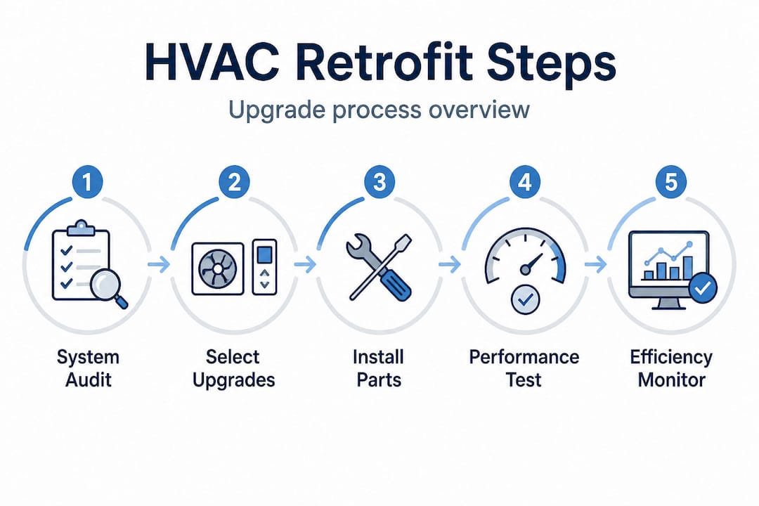 Infographic showing HVAC retrofit process steps