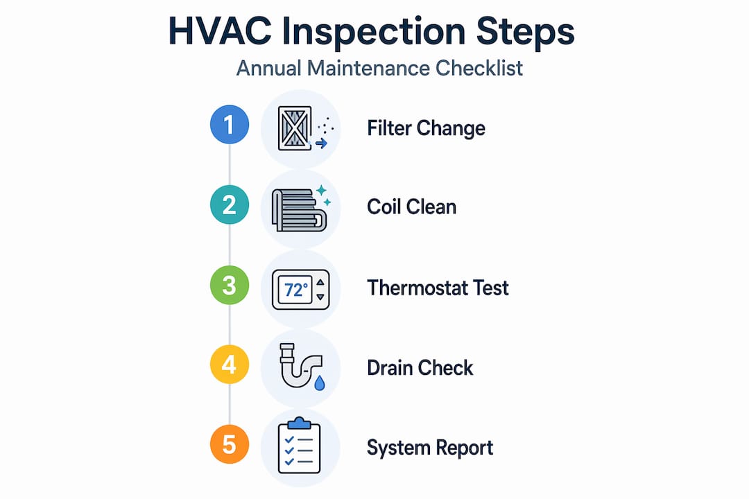 Infographic annual HVAC inspection steps checklist