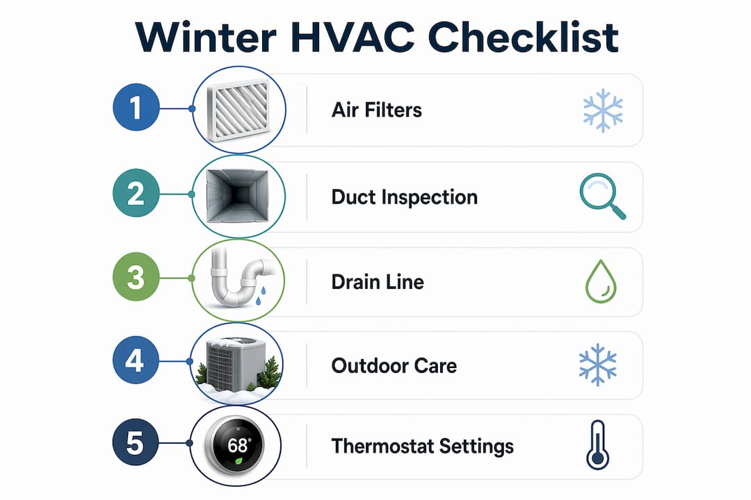 Infographic of HVAC winterization checklist steps
