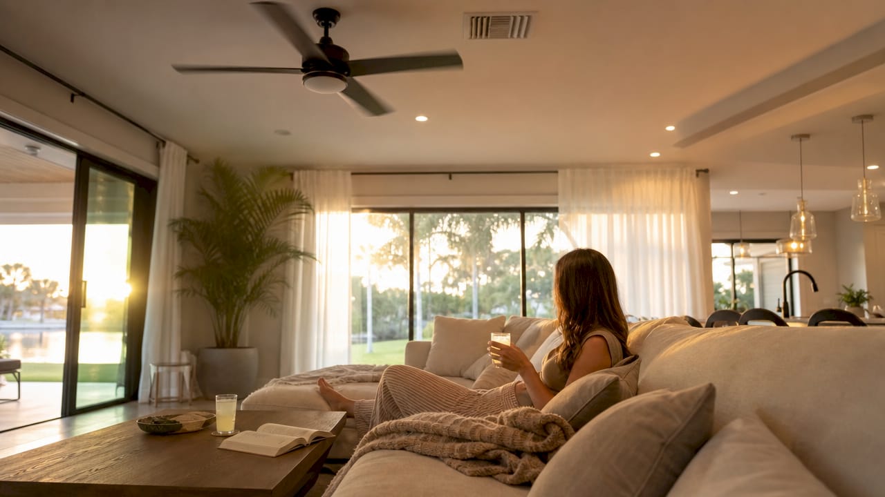 Whole home central air cooling in living room