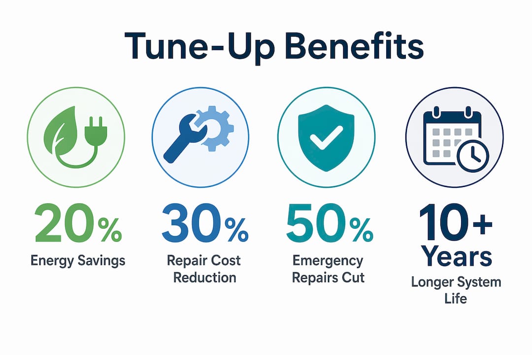 Infographic displaying key HVAC tune-up benefits