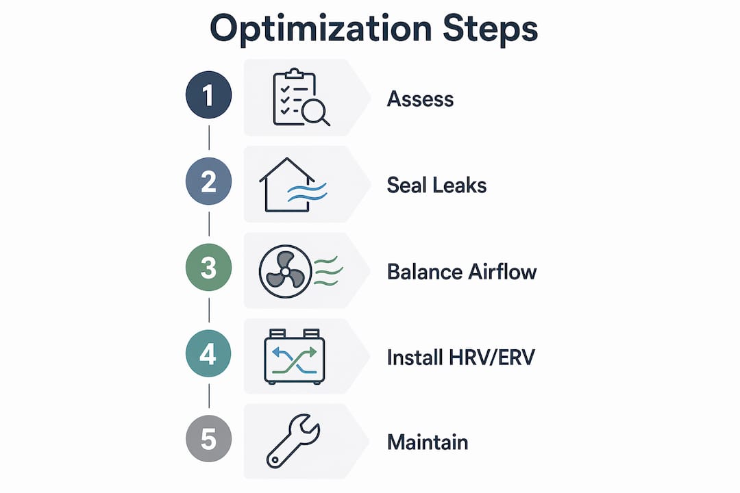 Infographic outlining ventilation system optimization steps