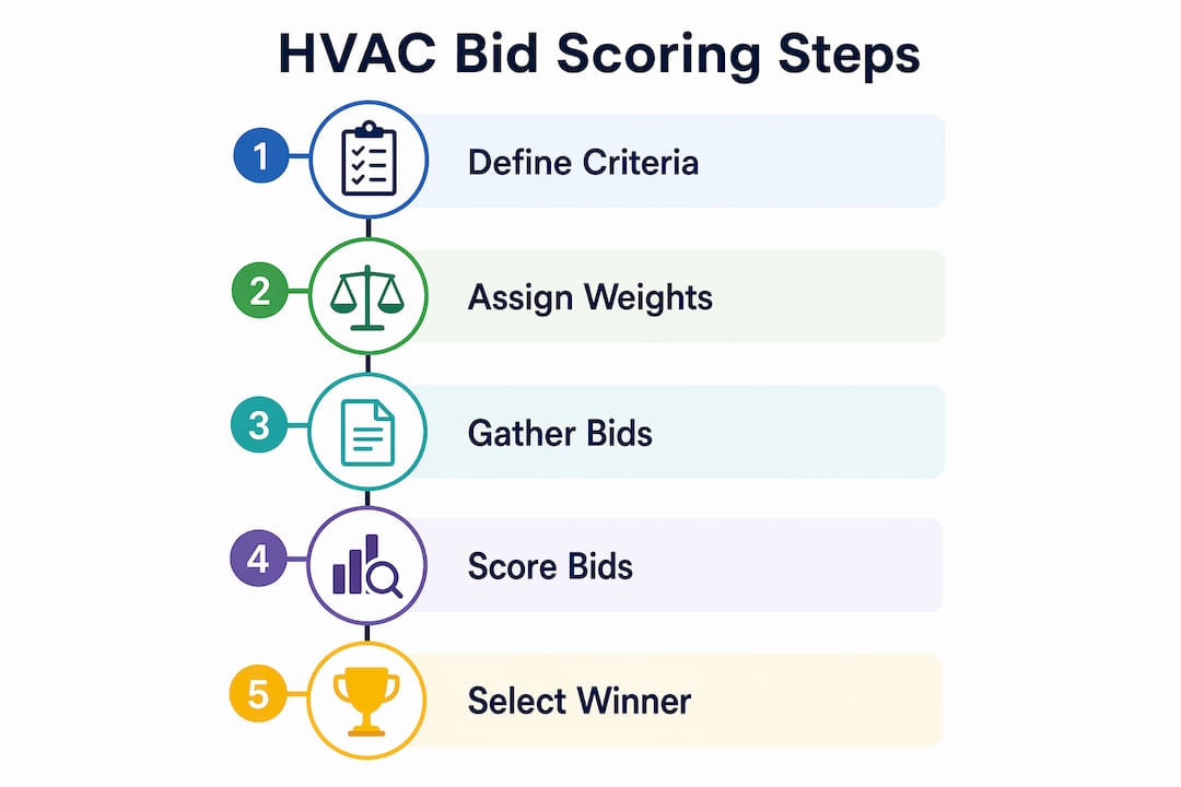 Infographic showing HVAC bid scoring process