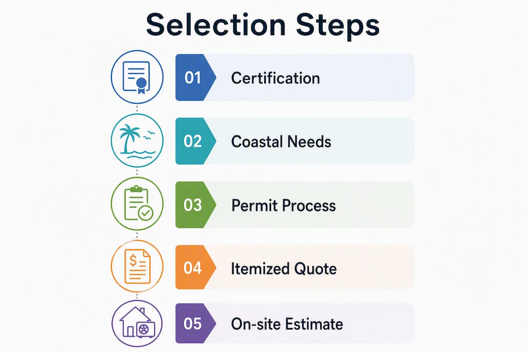 Infographic showing HVAC contractor selection steps