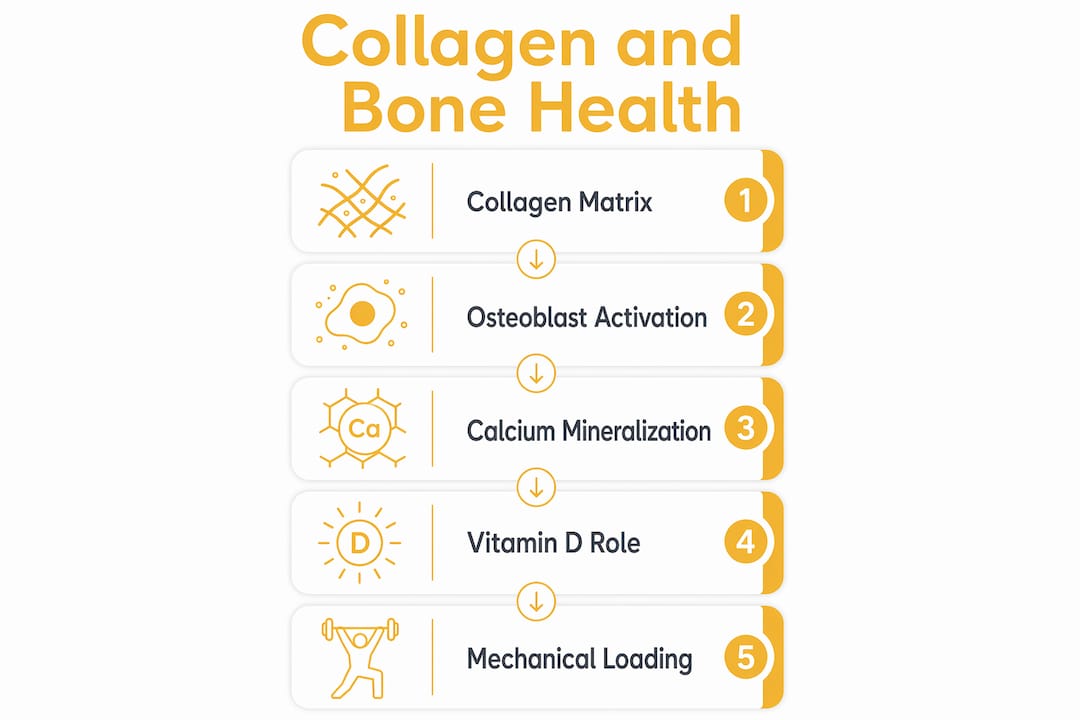 Infographic showing collagen's role in bone health