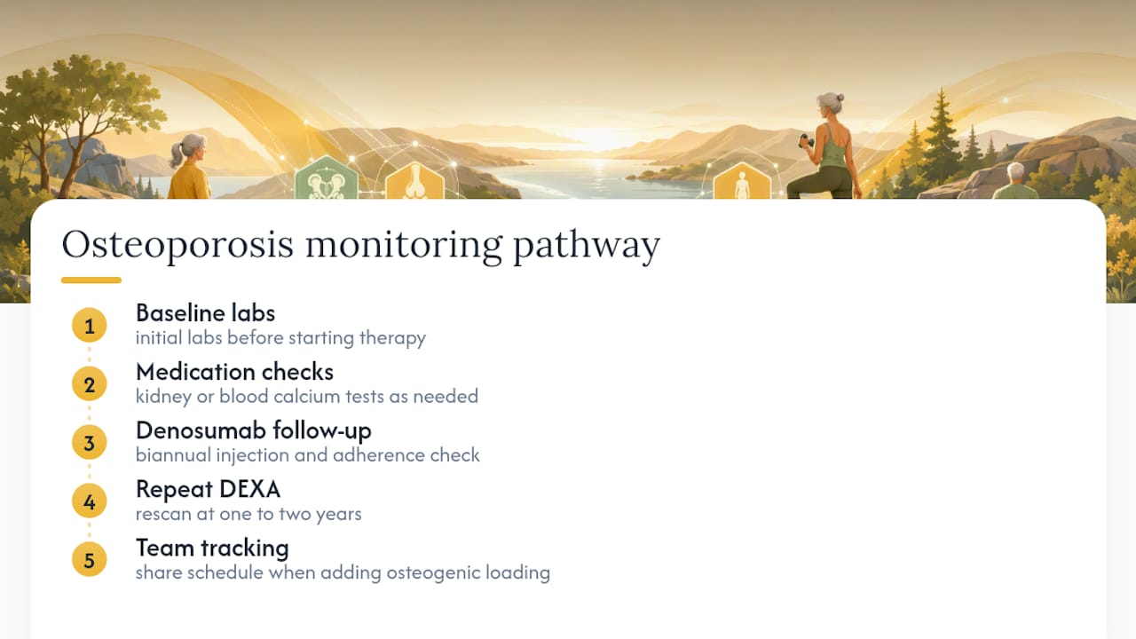Osteoporosis medication monitoring timeline