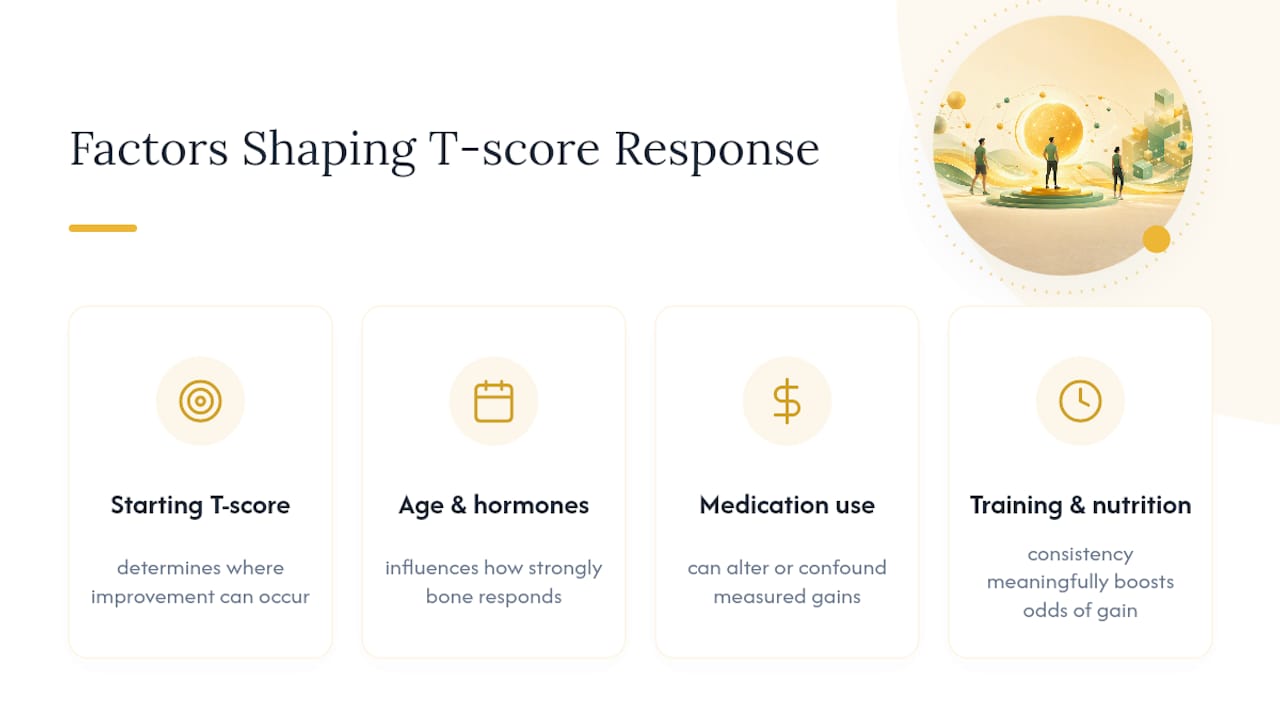 Factors influencing individualized T-score improvement
