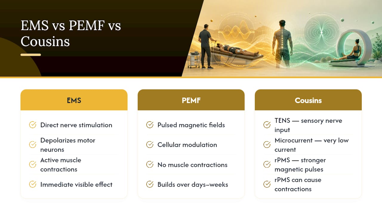 How Do EMS and PEMF Work Inside the Body? — overview diagram