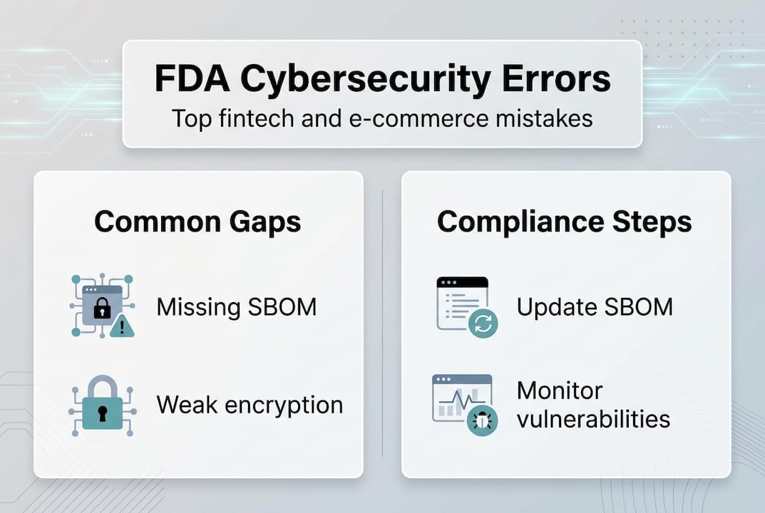 Infographic highlighting FDA cybersecurity mistakes