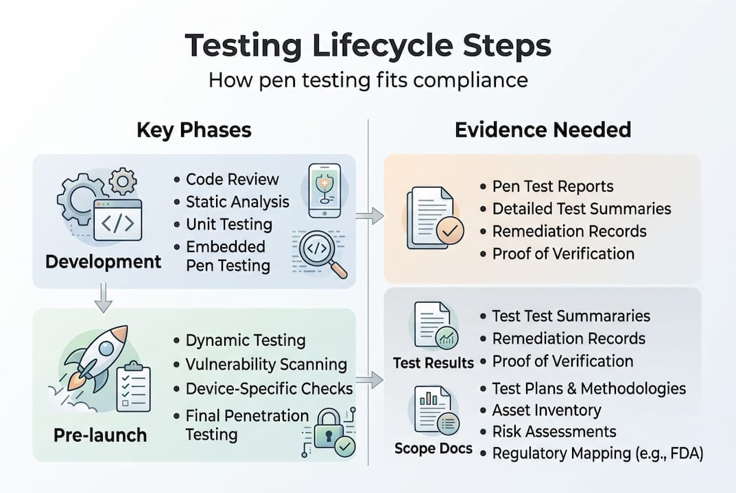 Penetration testing lifecycle compliance infographic