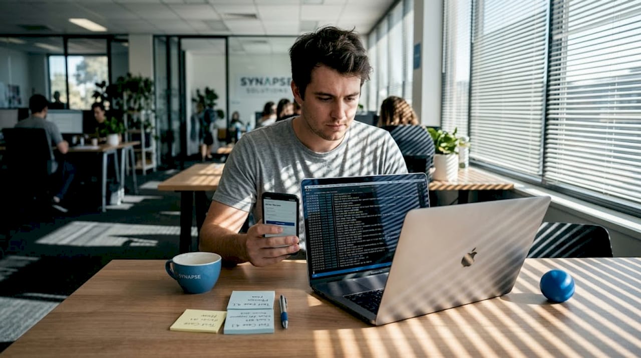 QA engineer testing checkout on phone