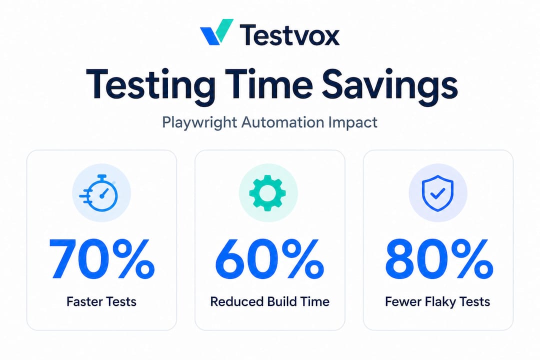 Infographic showing Playwright testing time savings