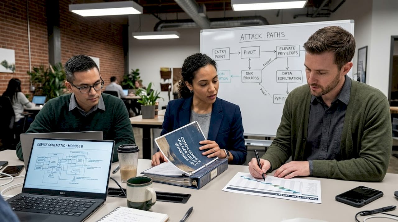 Startup team discusses device security testing