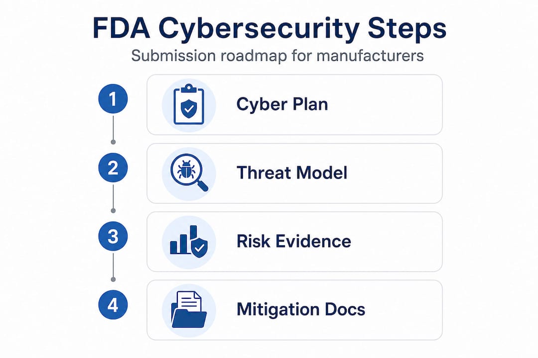 Infographic FDA cybersecurity submission process steps