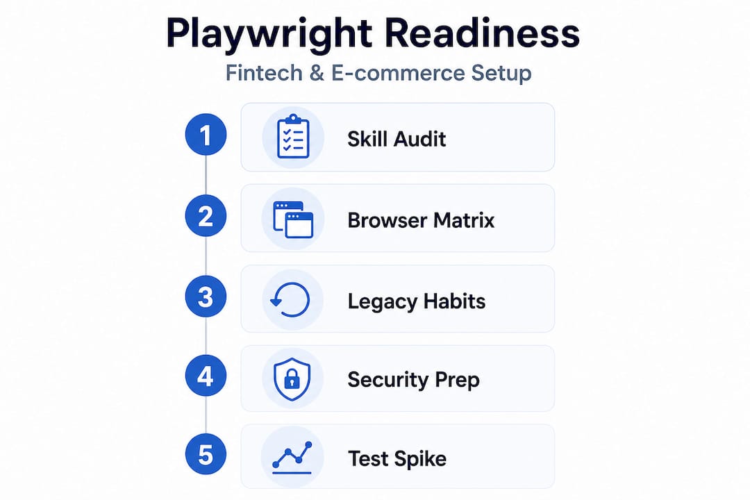 Infographic with Playwright QA readiness steps