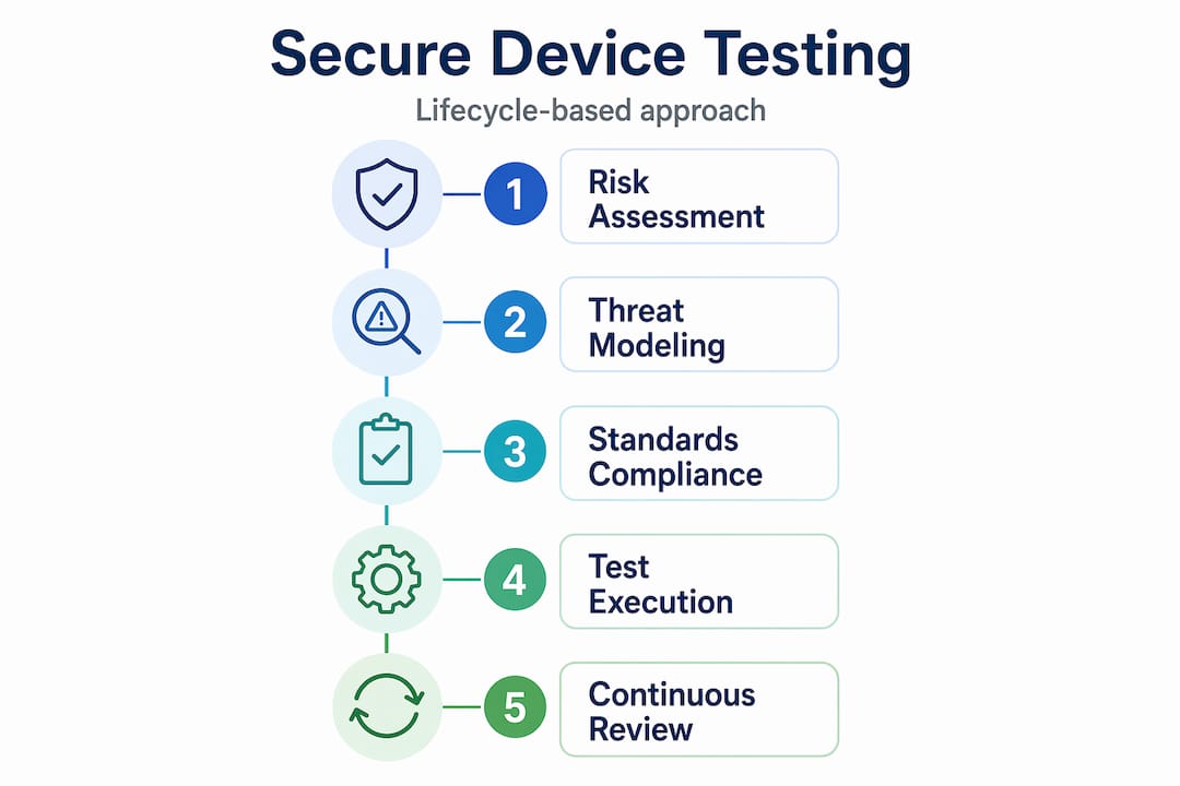 Lifecycle-based medical device security testing steps